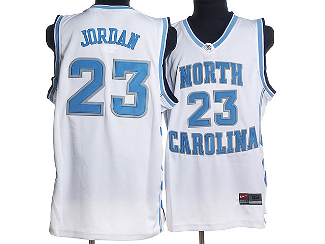 NCAA North Carolina 23 Michael Jordan White Jersey